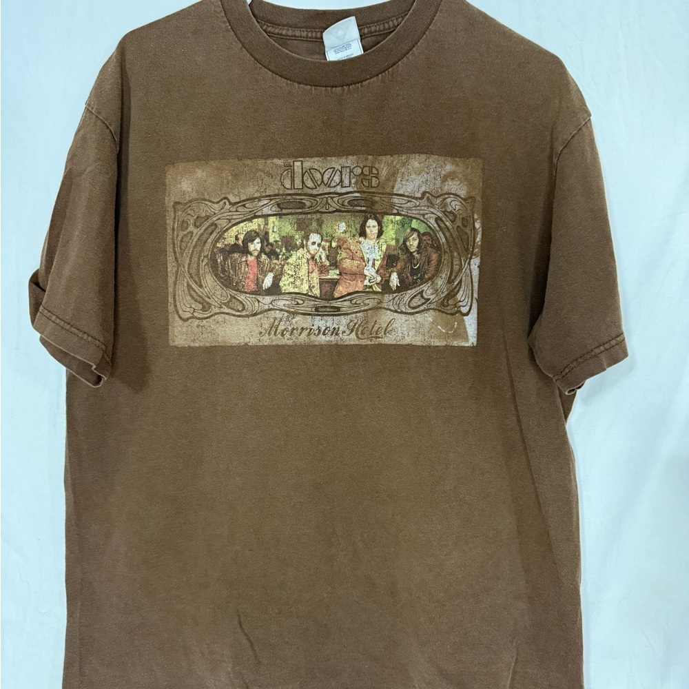 Vintage The Doors T Shirt Morrison Hotel Brown Y2K Rock Band